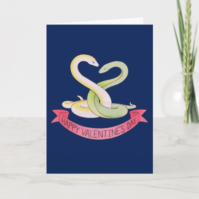 Schlangen Valentinstag Grußkarte Feiertagskarte (Vorderseite)