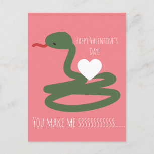 Schlangen Valentinstag Sssssss Liebe  Postkarte