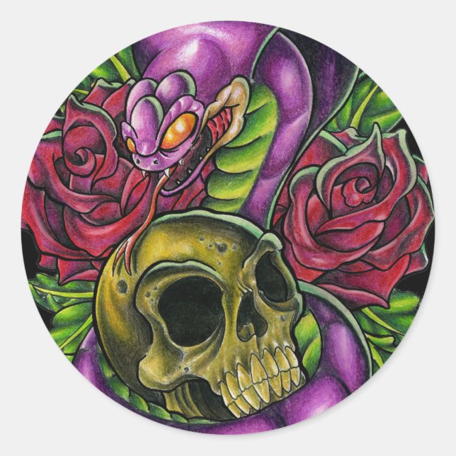 Schlangenaufkleber Runder Aufkleber (Vorderseite)