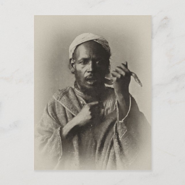 Schlangenbeschwörer in Tanger, Marokko, 1913 Postkarte (Vorderseite)