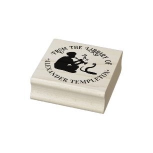 Schlangenbeschwörer und Cobra-Rundbibliotheksbuchn Gummistempel