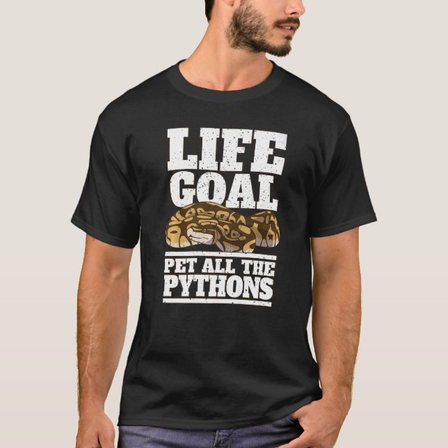 Schlangenbesitzer Python-Haustier alle Pythons T-Shirt (Vorderseite)