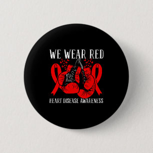 Schlangenboxhandschuhe Wir tragen Rot Herzkrankhei Button