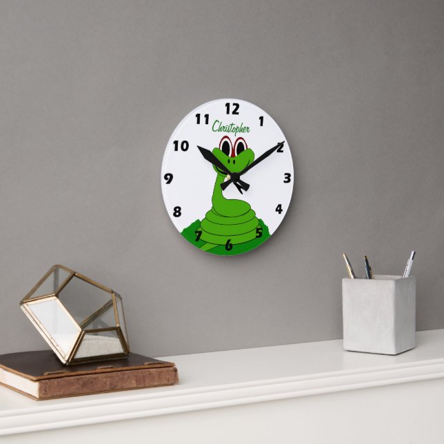 Schlangendesign Personalisiert Runde Wanduhr (Büro)