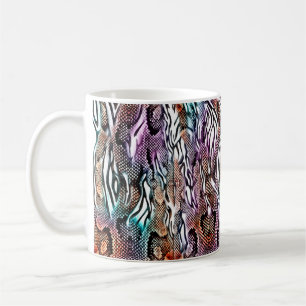 Schlangendruck, Tierdruck, farbig, Kaffeetasse