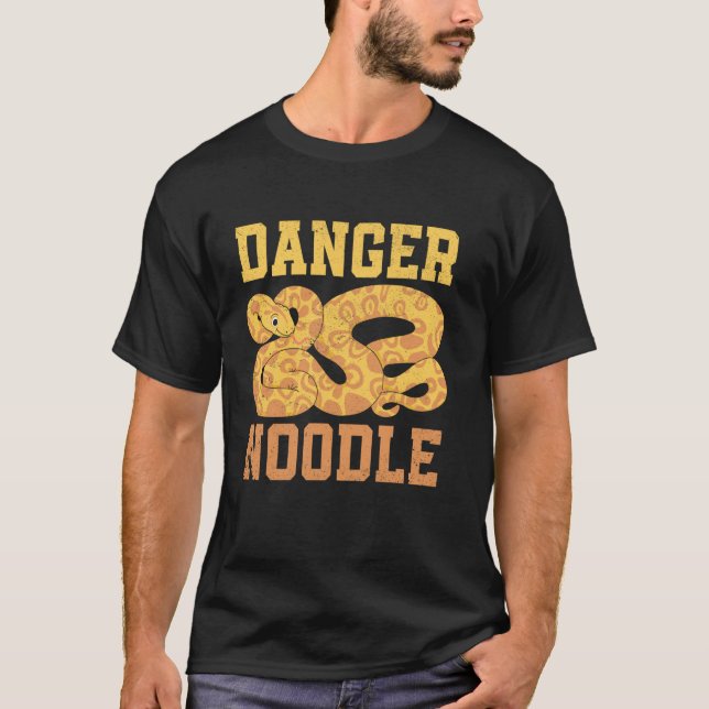 Schlangengefahr Noodle Schlange Python Wild Reptil T-Shirt (Vorderseite)