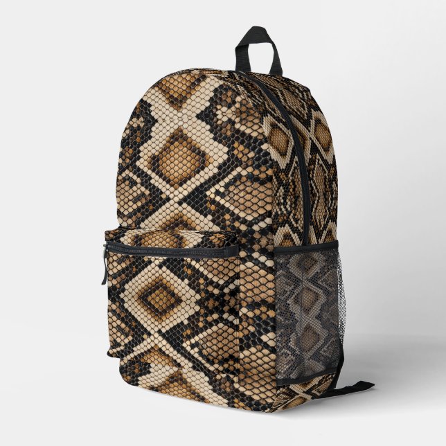 Schlangenhaut Bedruckter Rucksack (Rückseitige Ecke Rechts)