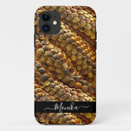 Schlangenhaut golden und Glitzer Case-Mate iPhone Hülle