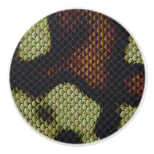 Schlangenhaut Reptile Scales Wildlife Keramikknauf (Vorderseite)