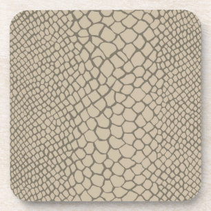 Schlangenhaut-Taupe-Tierdruck-Abenteuer-Chic-Cool Getränkeuntersetzer