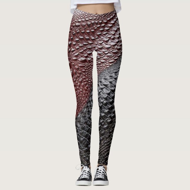 Schlangenhaut texturiert leggings (Vorderseite)