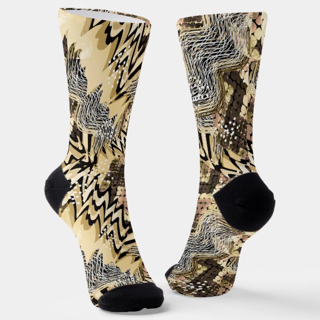 Schlangenhaut, Tiger . Socken (Gewinkelt)