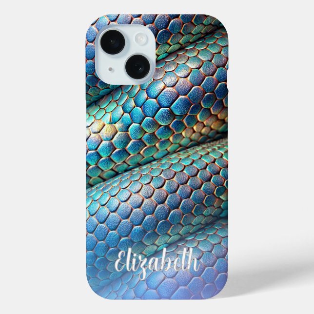 Schlangenhaut violett und blau-ombre-design Case-Mate iPhone hülle (Rückseite)
