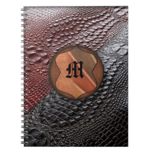 Schlangenhautlook & Mit Monogramm Elemente Notizblock
