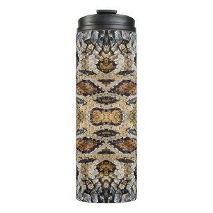 Schlangenhautmuster. Vintager Tierdruck Thermosbecher