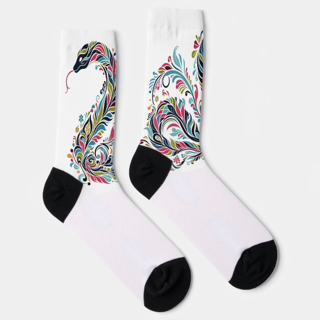 Schlangenjahr 2025: Glück und Wohlstand vereinbare Socken (Rechts)