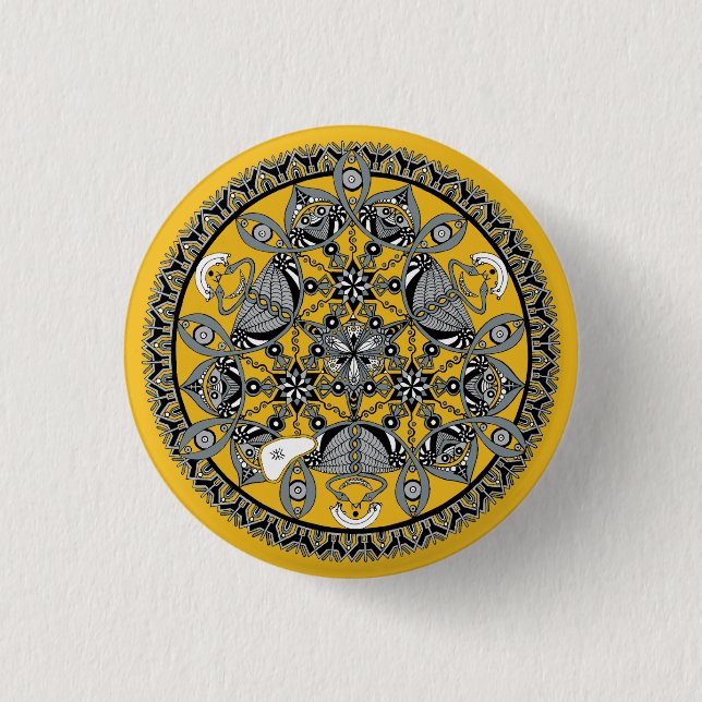 Schlangenkönigin (handgezeichnet monochrom) button (Vorderseite)