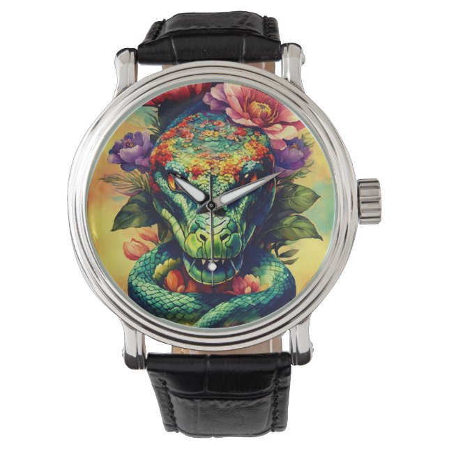 Schlangenkopf Armbanduhr (Vorderseite)