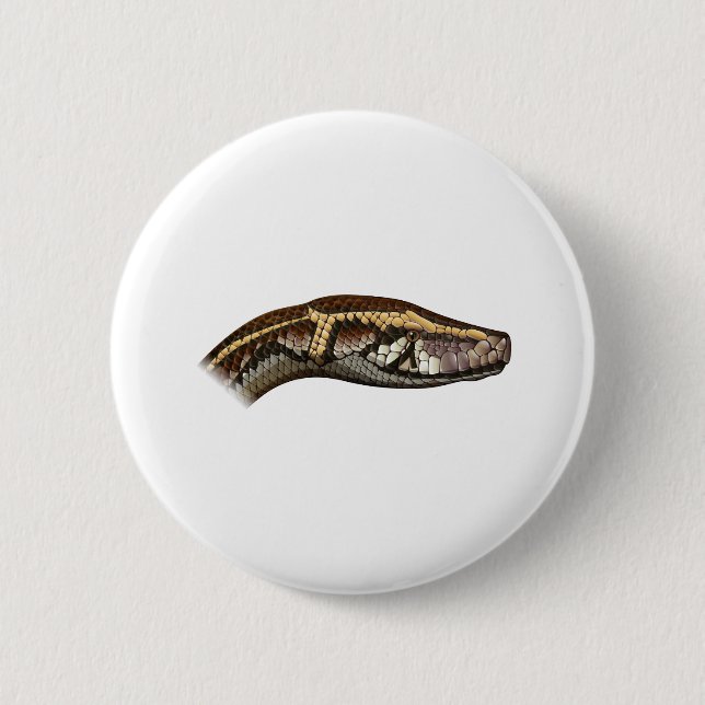 Schlangenkopf-Cartoon Button (Vorderseite)