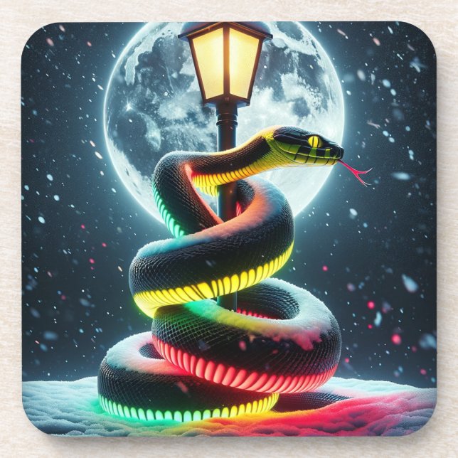 Schlangenkunst Getränkeuntersetzer (Vorderseite)