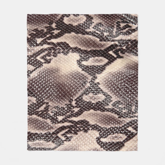 Schlangenleder: nahtlose braune Textur Fleecedecke (Vorderseite)
