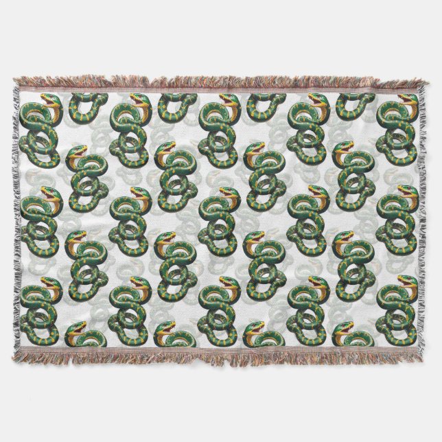 Schlangenmuster-Design - Weiß  Decke (Vorderseite)