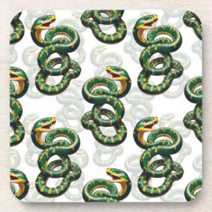 Schlangenmuster-Design - Weiß Getränkeuntersetzer