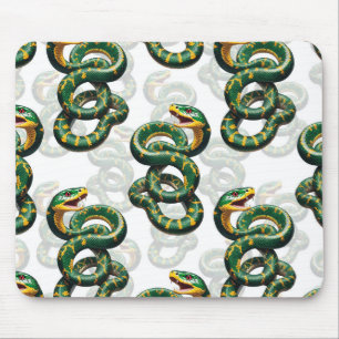 Schlangenmuster-Design - Weiß Mousepad