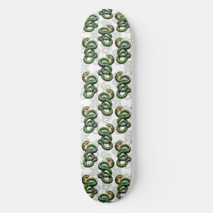 Schlangenmuster-Design - Weiß  Skateboard