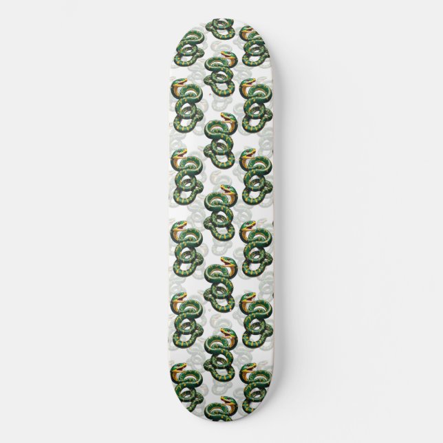 Schlangenmuster-Design - Weiß  Skateboard (Vorderseite)