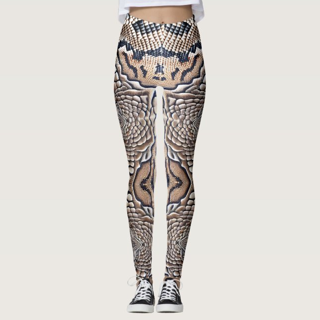 Schlangenmuster Klapperschlange Leggings (Vorderseite)