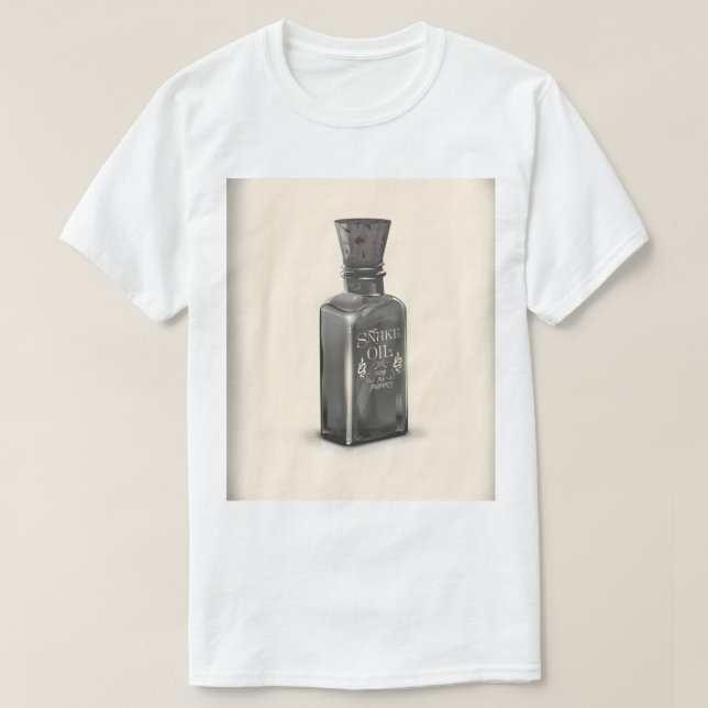 Schlangenöl "Cure All Ailes" Flasche lustiges Plak T-Shirt (Design vorne)