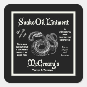 Schlangenöl-Liniment-Aufkleber Quadratischer Aufkleber
