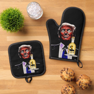Schlangenöl-Verkäufer-Ofenhandschuh und Topflappen Ofenhandschuh & Topflappen-Set