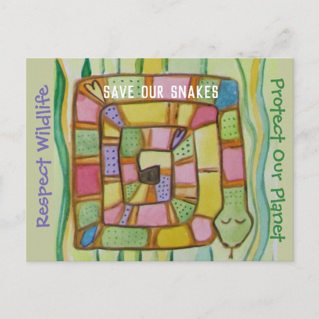 Schlangenschutz - Rett unsere Schlangen Postkarte (Vorderseite)
