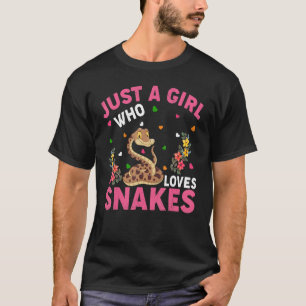 Schlangentier nur ein Mädchen, das Schlangen Liebe T-Shirt