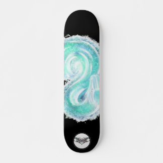 Schlangenwasser türkisfarbener Spritzer glühen Skateboard