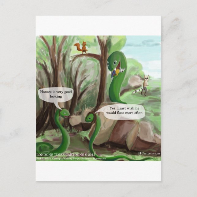 Schlangenzahnprobleme Lustig Postkarte (Vorderseite)