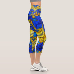 Schlangestein Saphirblaue Avatar-Hüfttuchleggings Capri Leggings