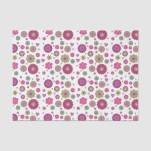 Schlanke Blume Muster auf Weiß Seidenpapier