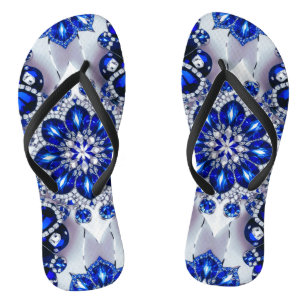 Schlanke Streifen mit weißen blauen Farben für Erw Flip Flops