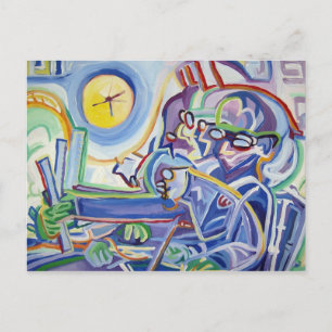 Schlanker Mann mit Ruder Postkarte
