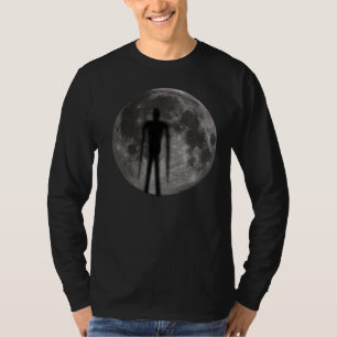 Schlanker Mond-langer Hülsen-T - Shirt