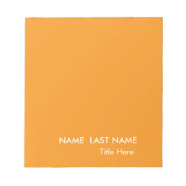 Schlankes einfaches orangefarbenes Benutzerdefinie Notizblock