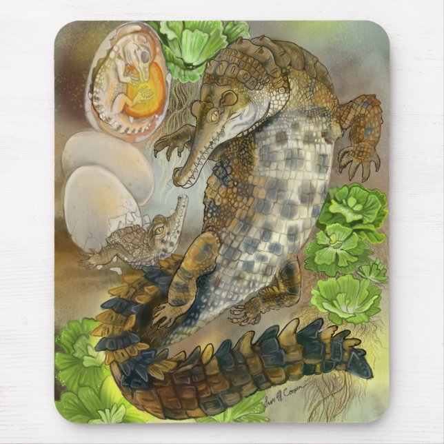 schlankes Krokodil Mousepad (Vorne)