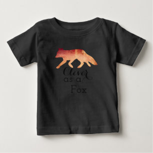 Schlau wie ein Fuchs typografisches Aquarell Baby T-shirt