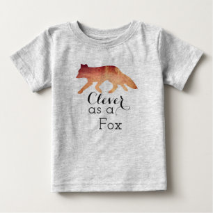 Schlau wie ein Fuchs Typografisches Aquarell Baby T-shirt