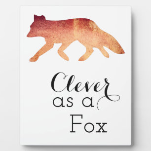 Schlau wie ein Fuchs Typografisches Aquarell Fotoplatte