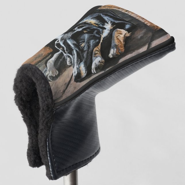Schlaue Border Collie Golf Putter Abdeckung Golf Headcover (3/4 Vorderseite)