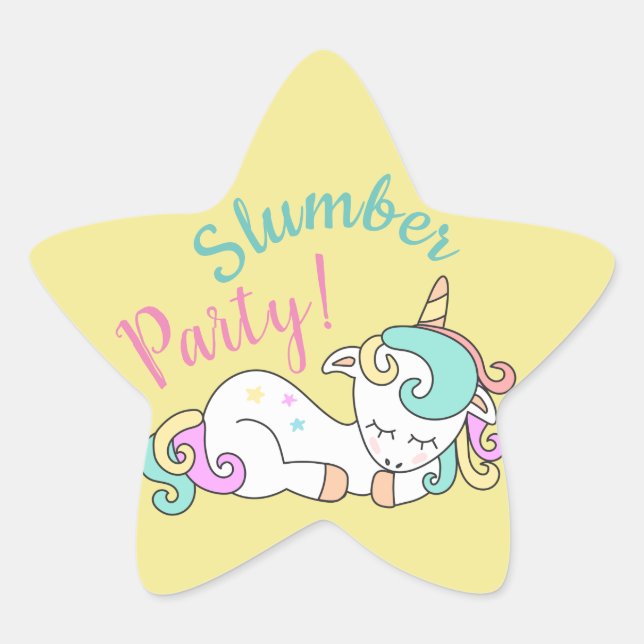 Schlaue Einhornkleber für Party Personalisiert Stern-Aufkleber (Vorderseite)